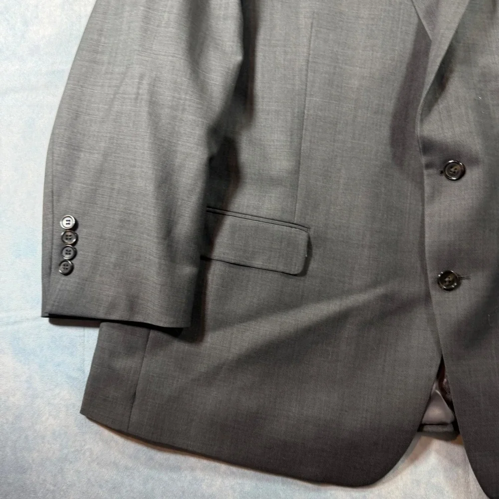 Lauren Ralph Lauren Suit Jacket Mens 50R Grey Wool Blend 2-Button Blazer 3062